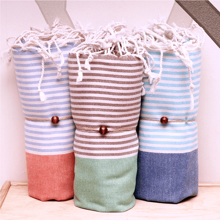 BEHIJA - MEHRFARBIG GESTREIFTES HAMAMTUCH - DENIO