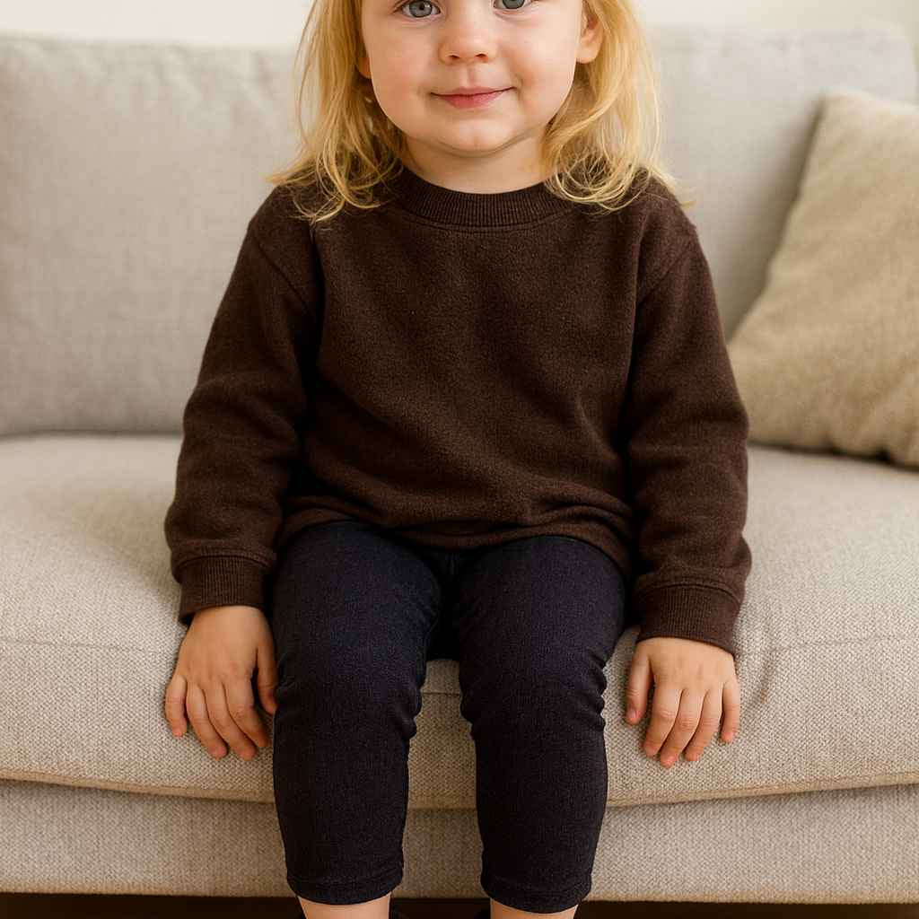 Kinder Lammfell - Hausschuhe in Dunkelbraun – warm, weich & handgefertigt - DENIO