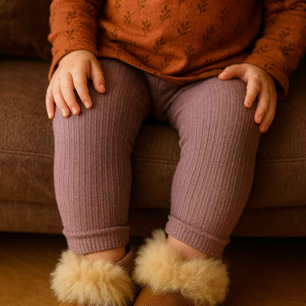 Kinder Lammfell - Hausschuhe in Hellbraun – warm, weich & handgefertigt - DENIO