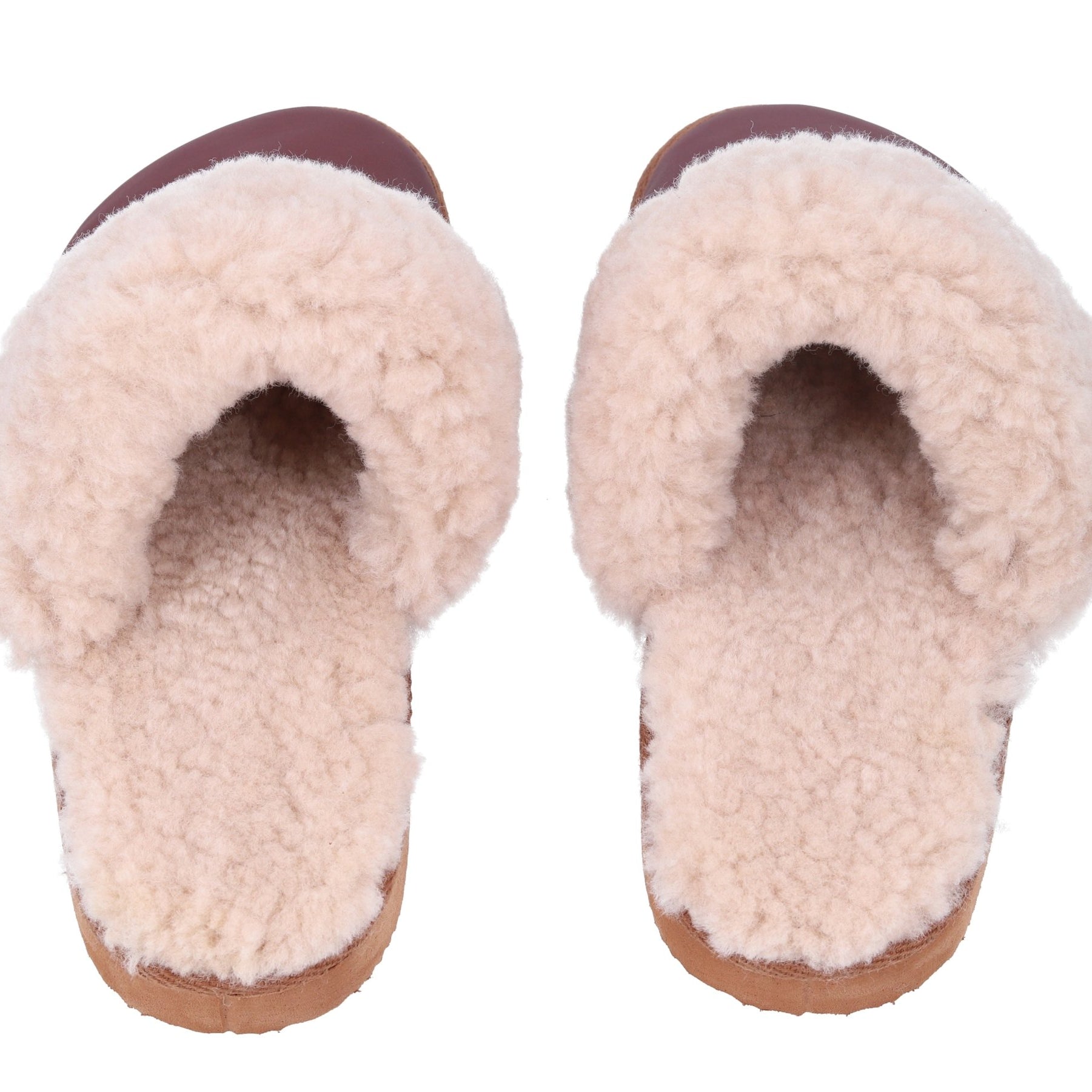 Lammfell - Hausschuhe für Damen in Bordeaux - DENIO