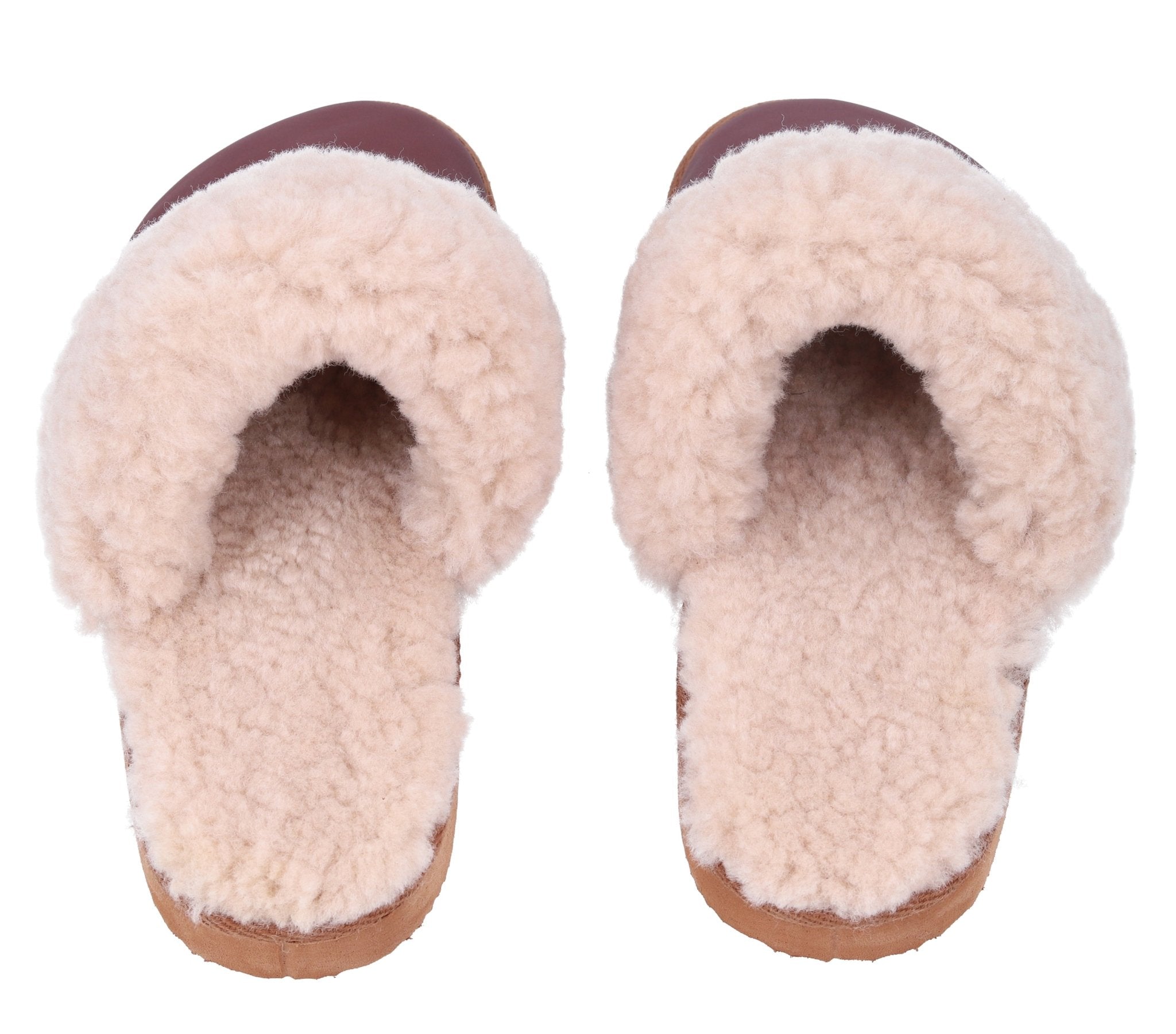 Lammfell - Hausschuhe für Damen in Bordeaux - DENIO