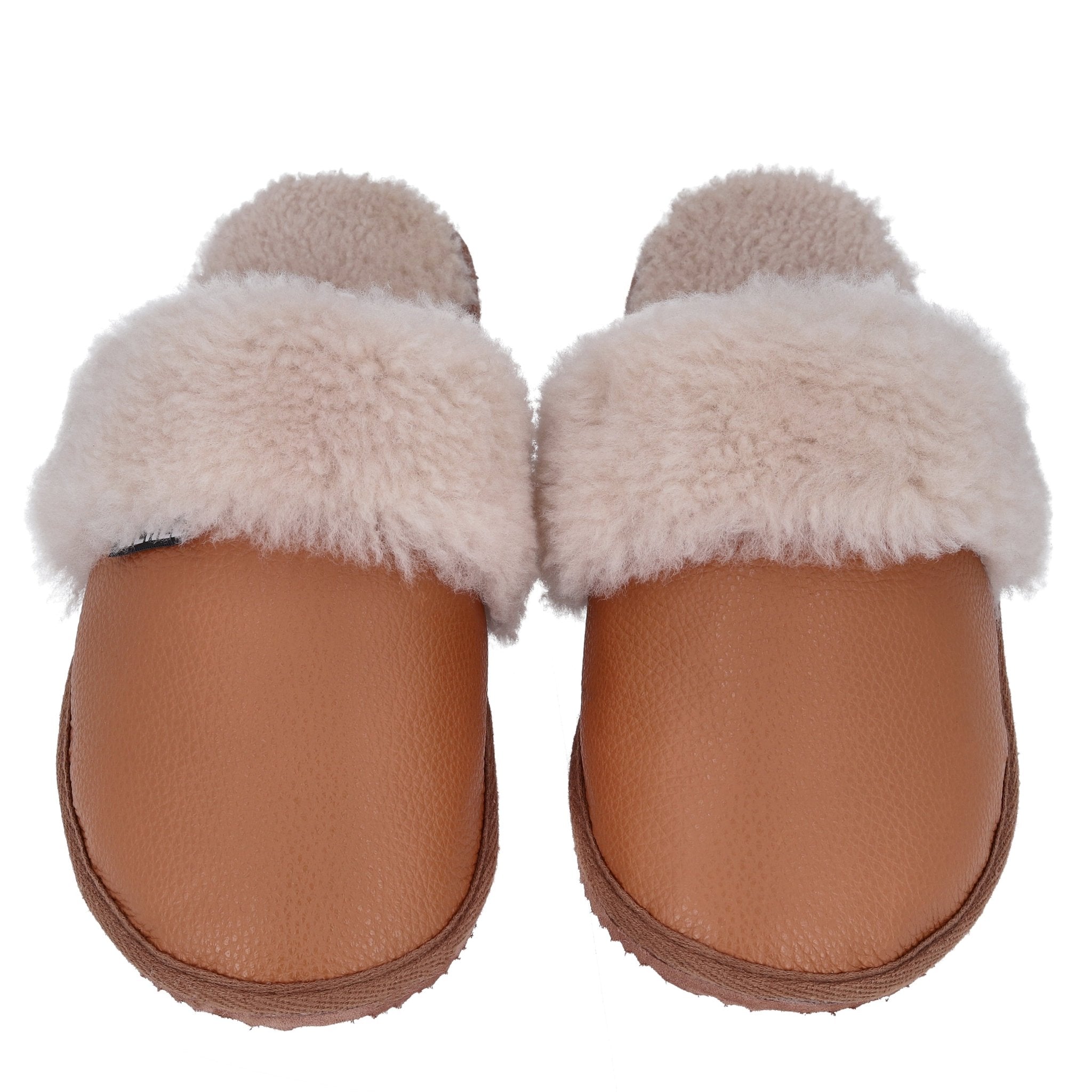 Lammfell - Hausschuhe für Damen in Camel - DENIO