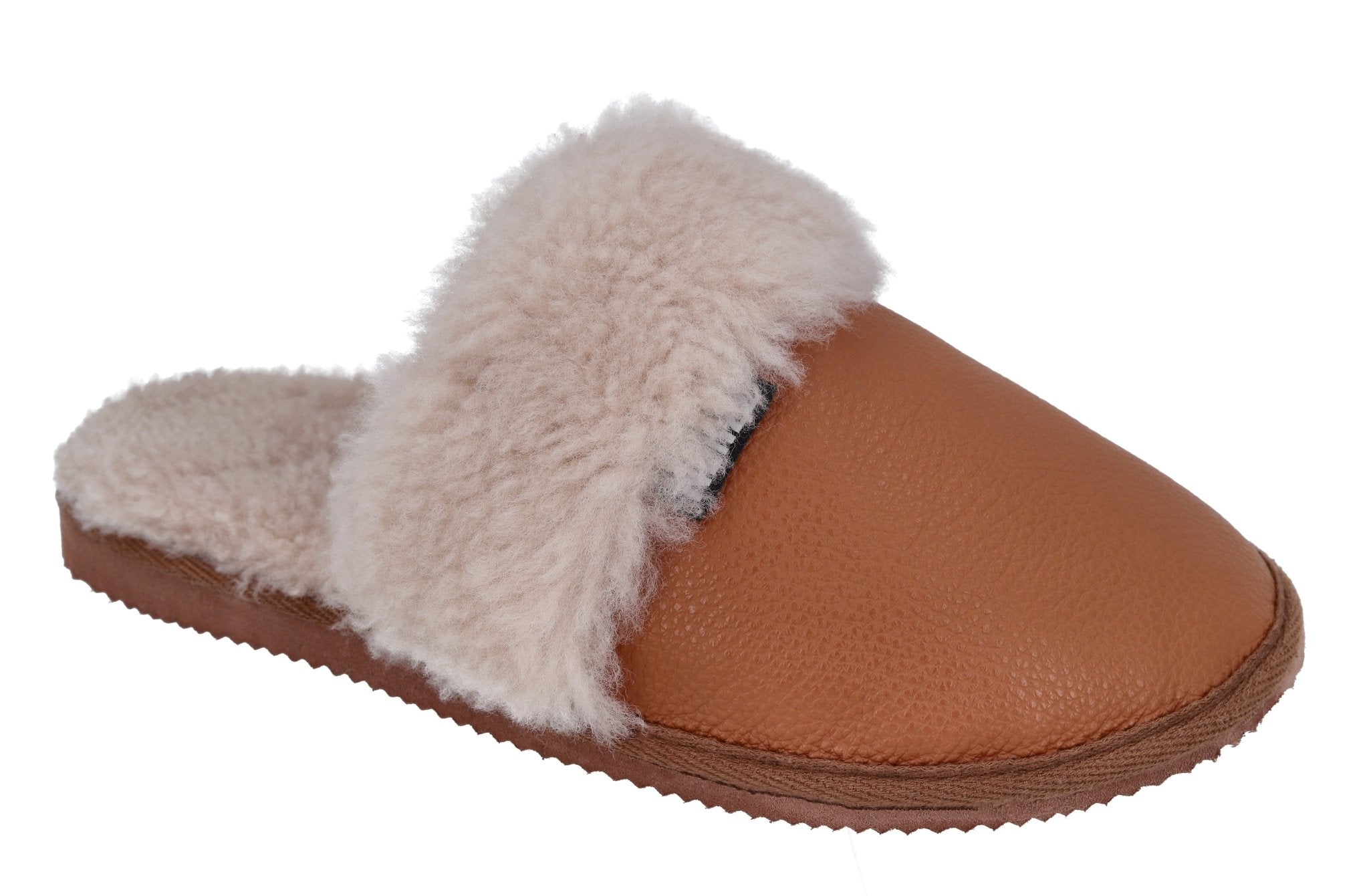 Lammfell - Hausschuhe für Damen in Camel - DENIO