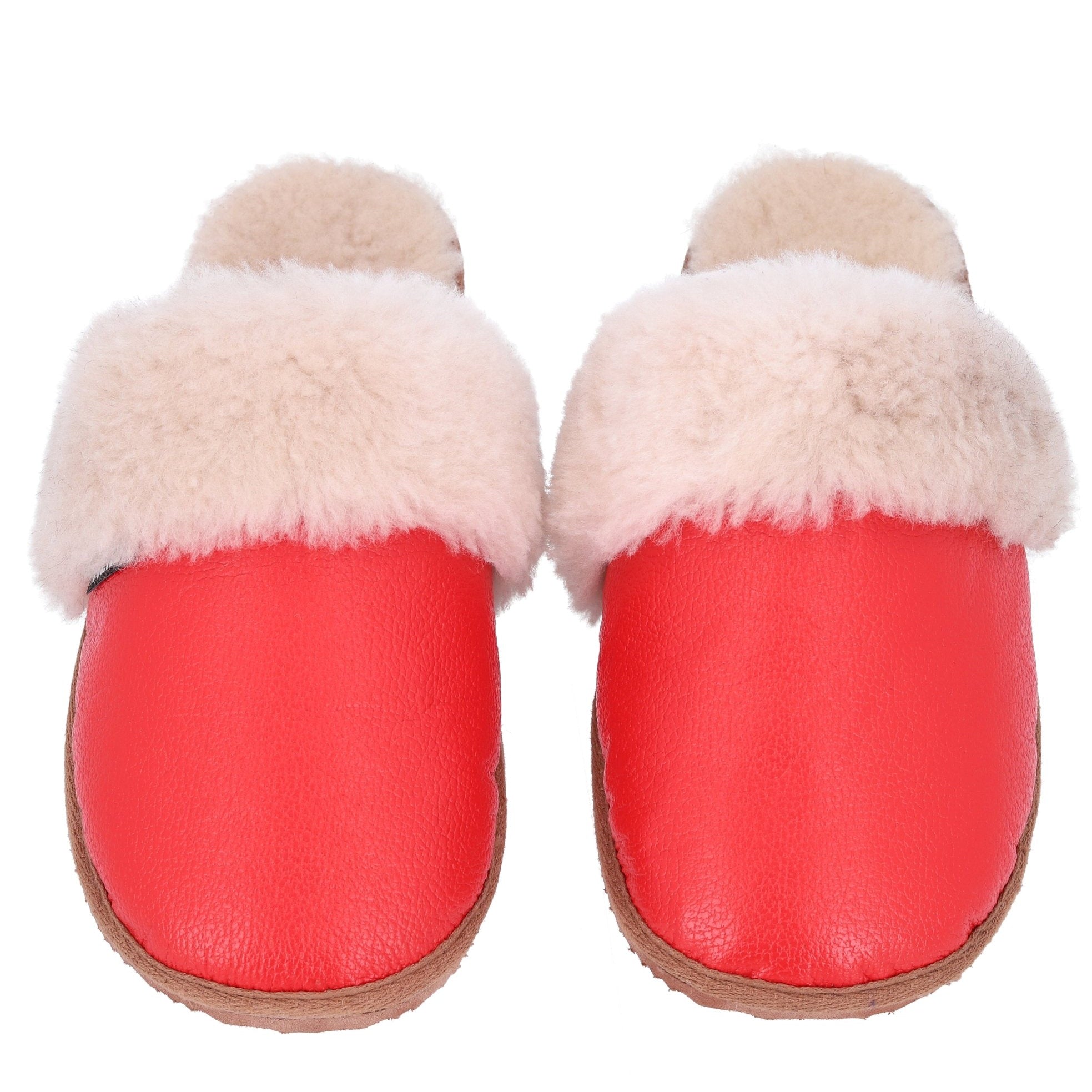 Lammfell - Hausschuhe für Damen in Rot - DENIO
