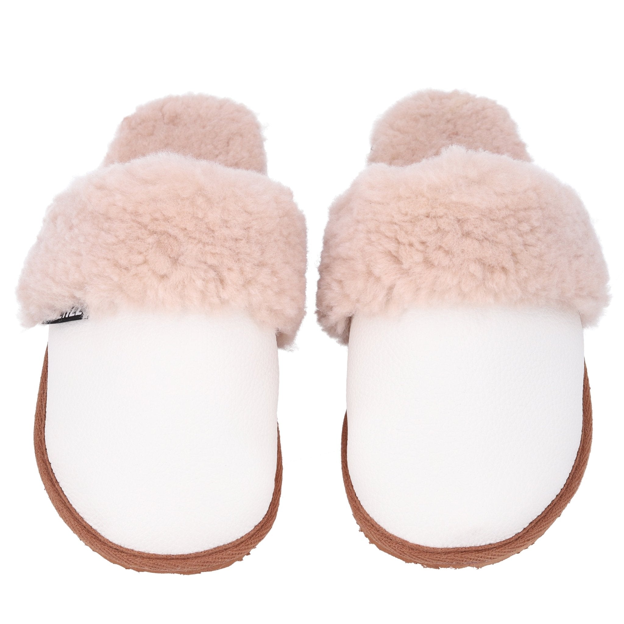 Lammfell - Hausschuhe für Damen in Weiß - DENIO