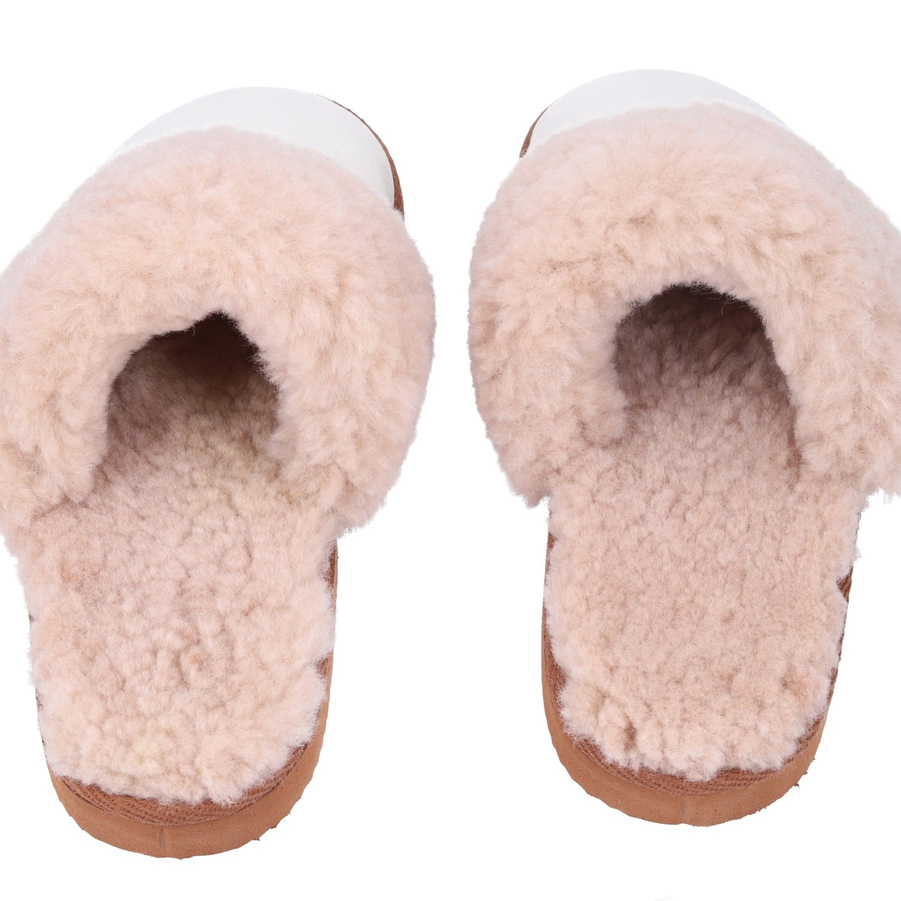 Lammfell - Hausschuhe für Damen in Weiß - DENIO