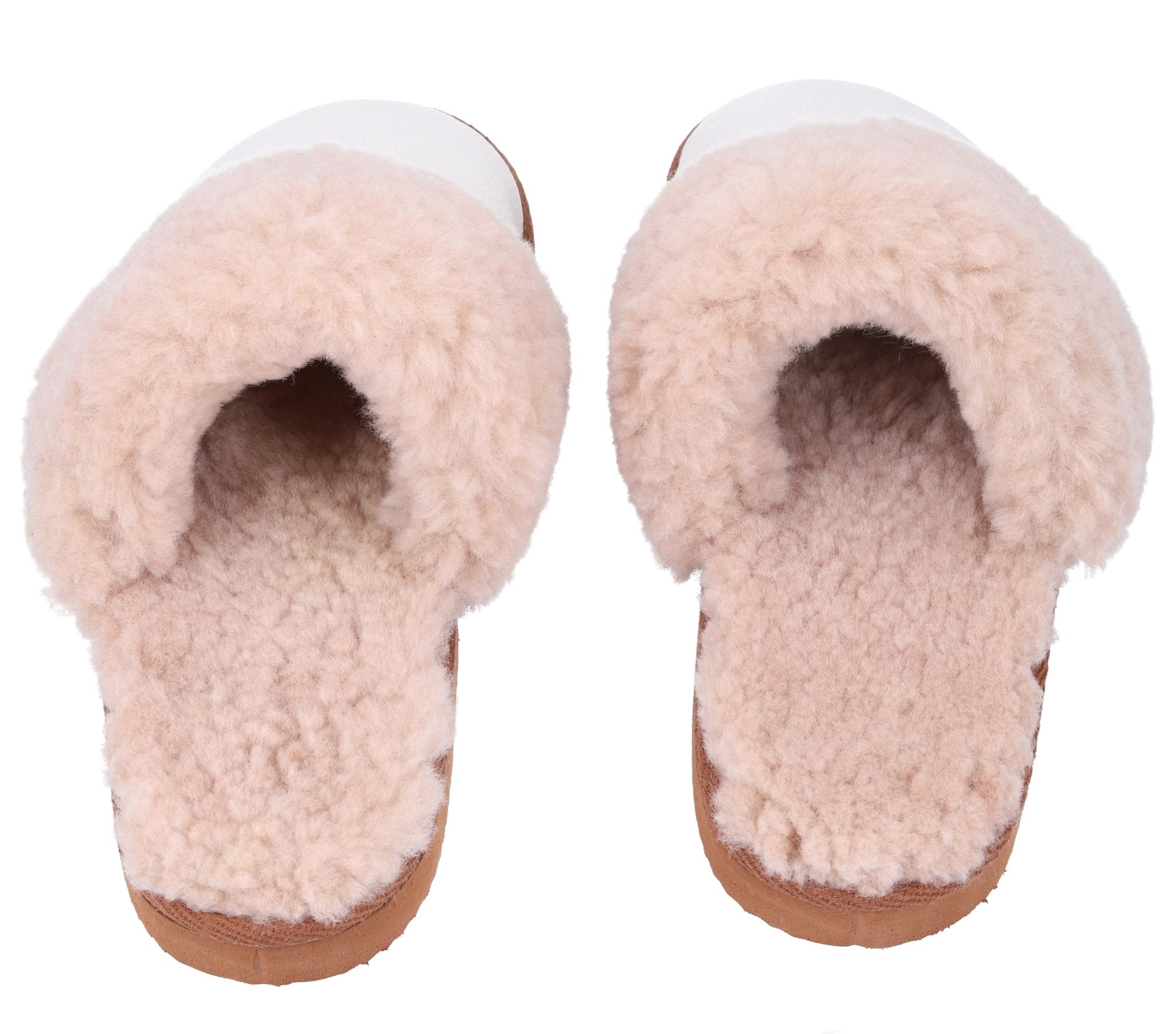 Lammfell - Hausschuhe für Damen in Weiß - DENIO