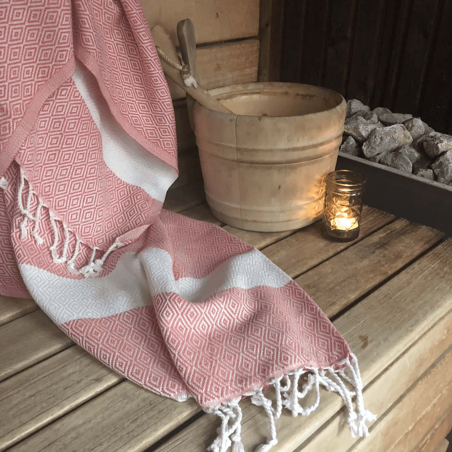 SELMA - HAMAMTUCH MIT DIAMANTMUSTER - DENIO