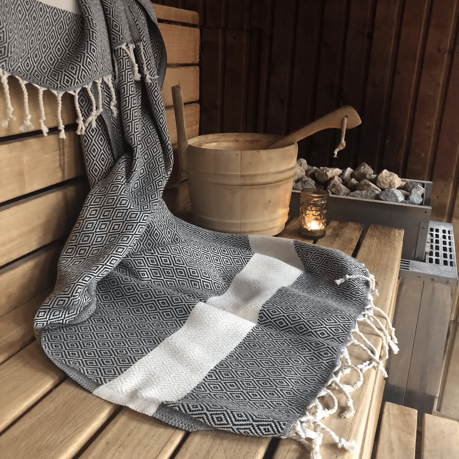 SELMA - HAMAMTUCH MIT DIAMANTMUSTER - DENIO