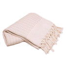 Baumwoll-Hamamtuch mit Fransen in Sandfarbe