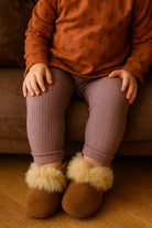 Kinder Lammfell - Hausschuhe in Hellbraun – warm, weich & handgefertigt - DENIO