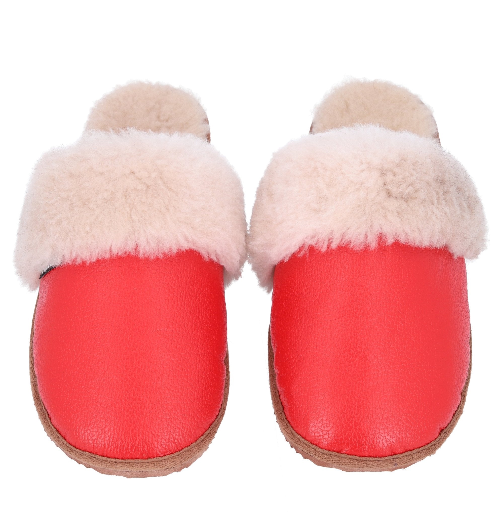 Lammfell - Hausschuhe für Damen in Rot - DENIO